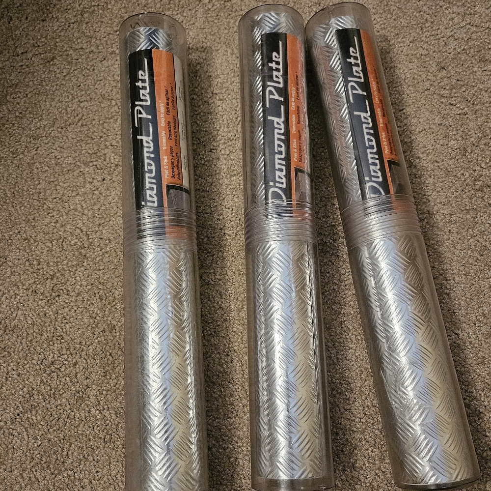 Diamond Plate Peel & Stick New 3 Rolls
